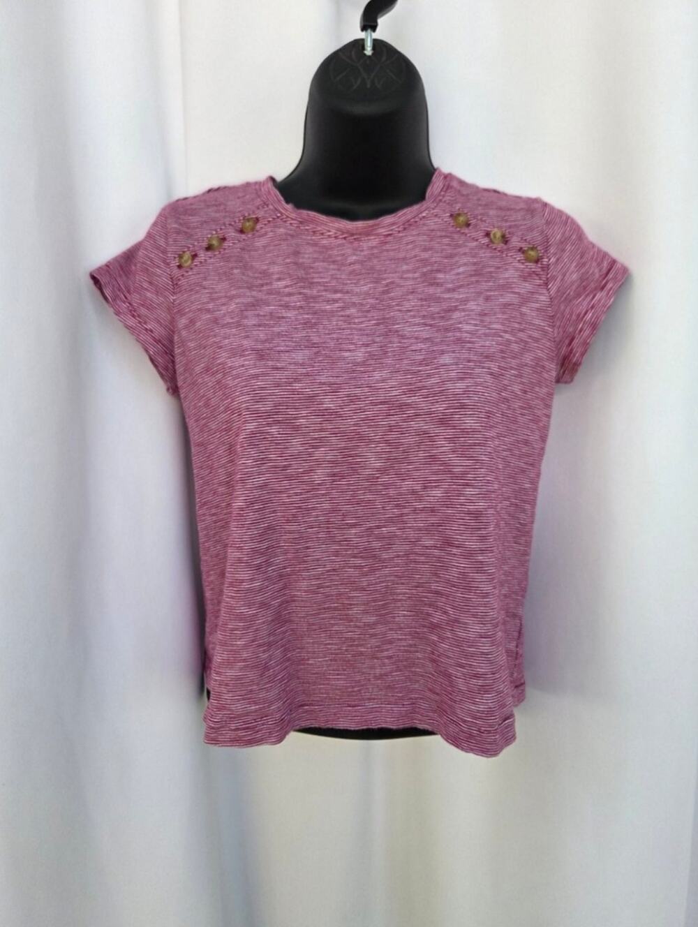 ✨ 3 / $15 DEAL ✨Y2K Style Red Striped Crop Top Cap Sleeve - Small